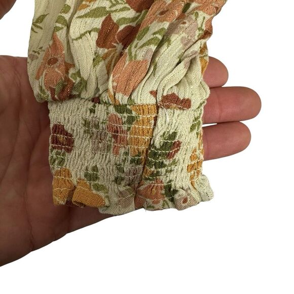 Cupcakes and Cashmere Floral Tie Neck Top Blouse Fall Boho Chic Size L - Picture 7 of 10